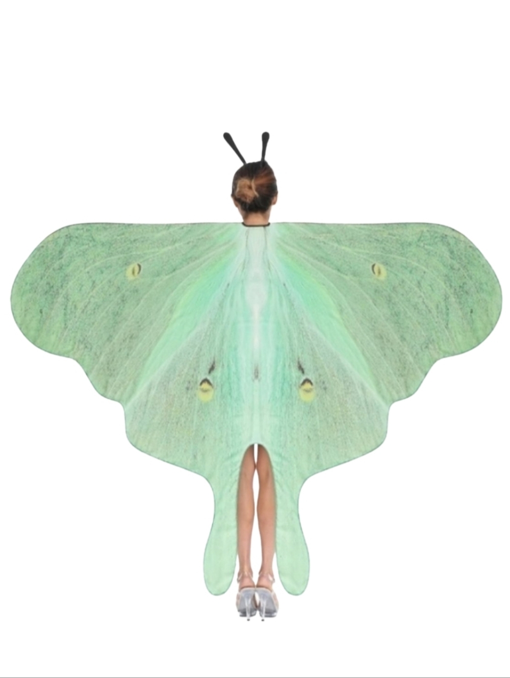 Mint Green Luna Moth Festival Butterfly Costume Set Fairy Wings Butterflies - Picture 4 of 12